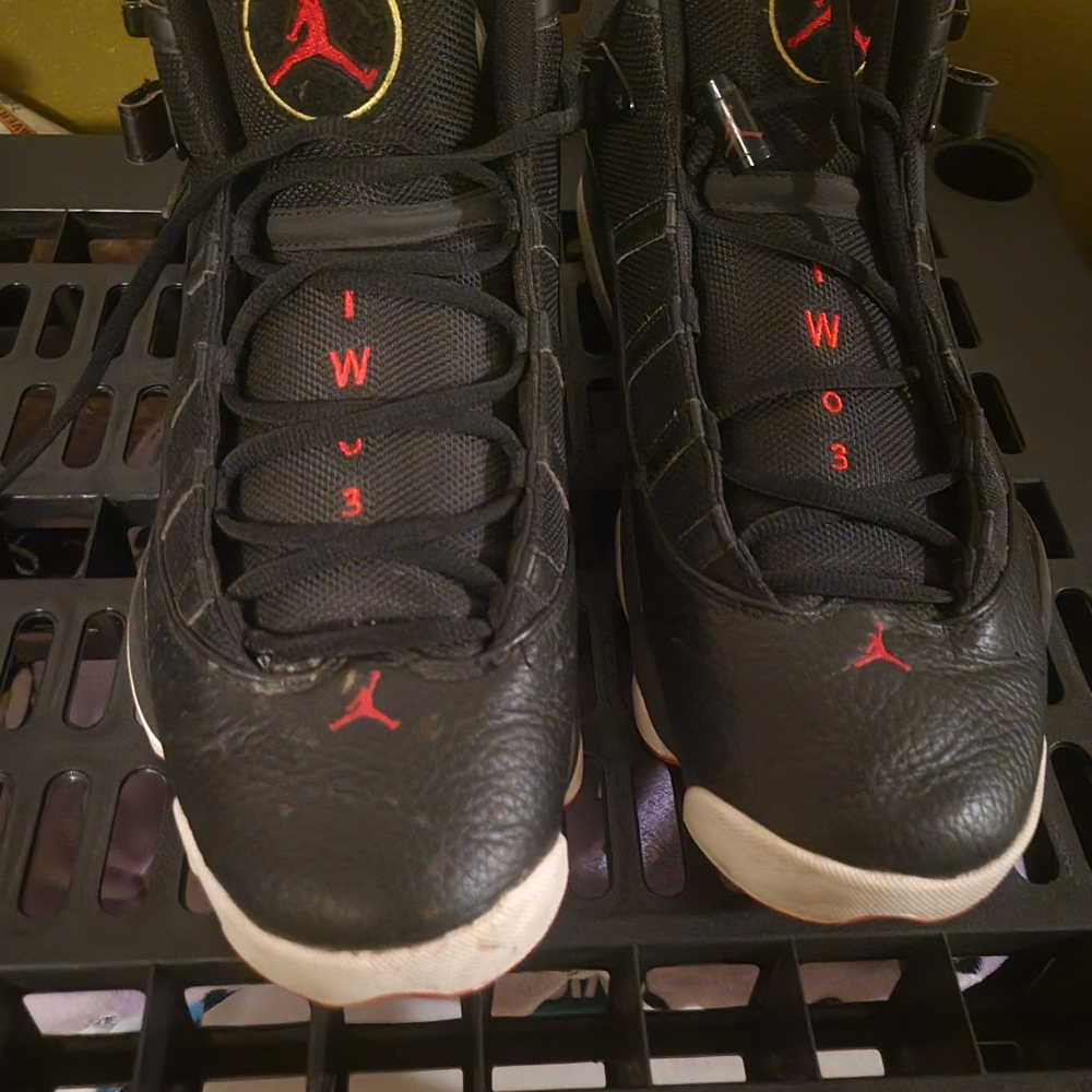 Jordan Black and Red High-Top Sneakers